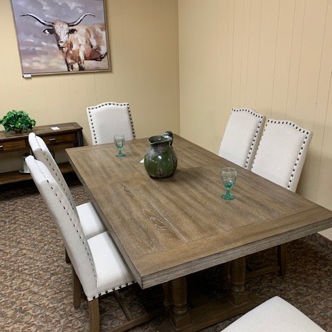 Dining table from Rufeners Furniture in Rittman, Ohio.