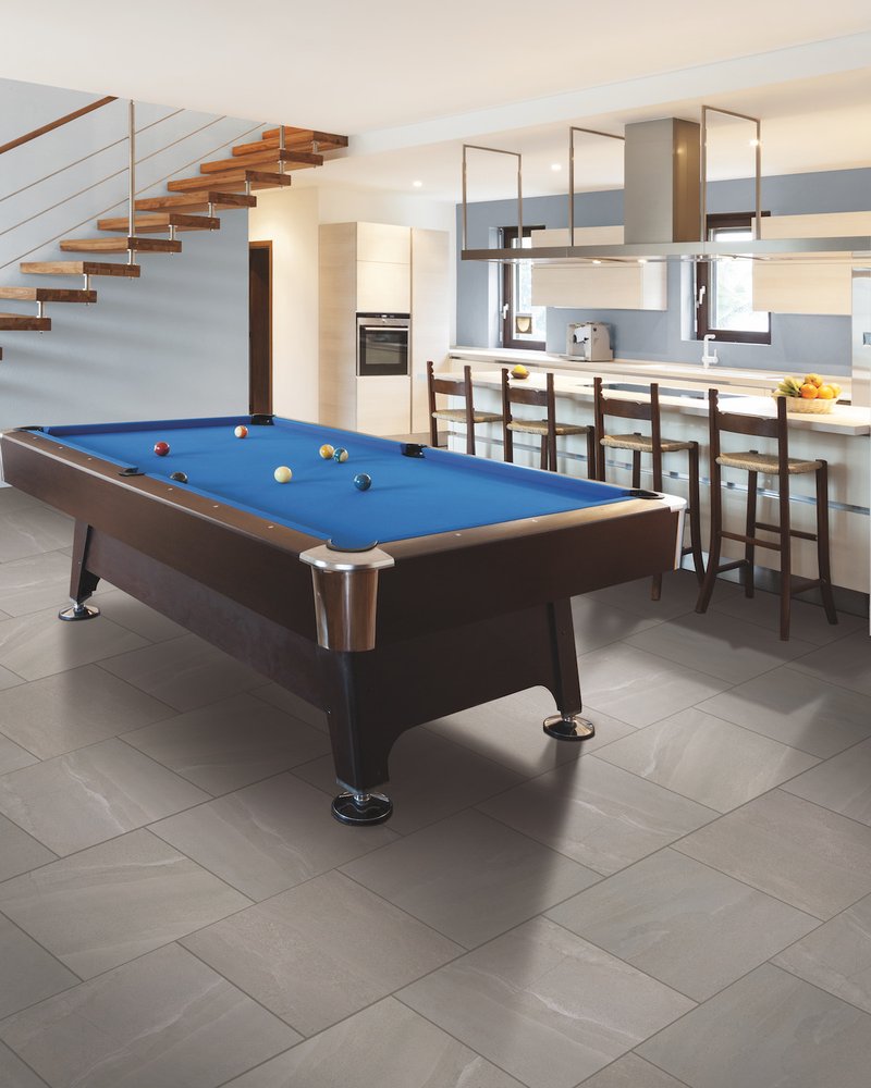 pool table in living room