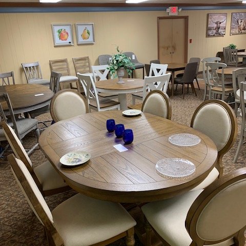 Dining table from Rufeners Furniture in Rittman, Ohio.