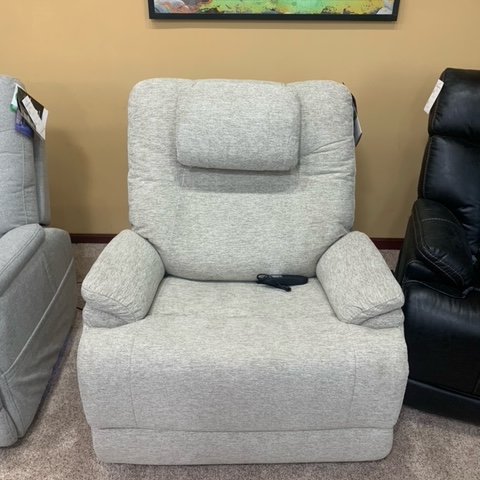 Power lift recliner with lumbar, headrest, heat, massage